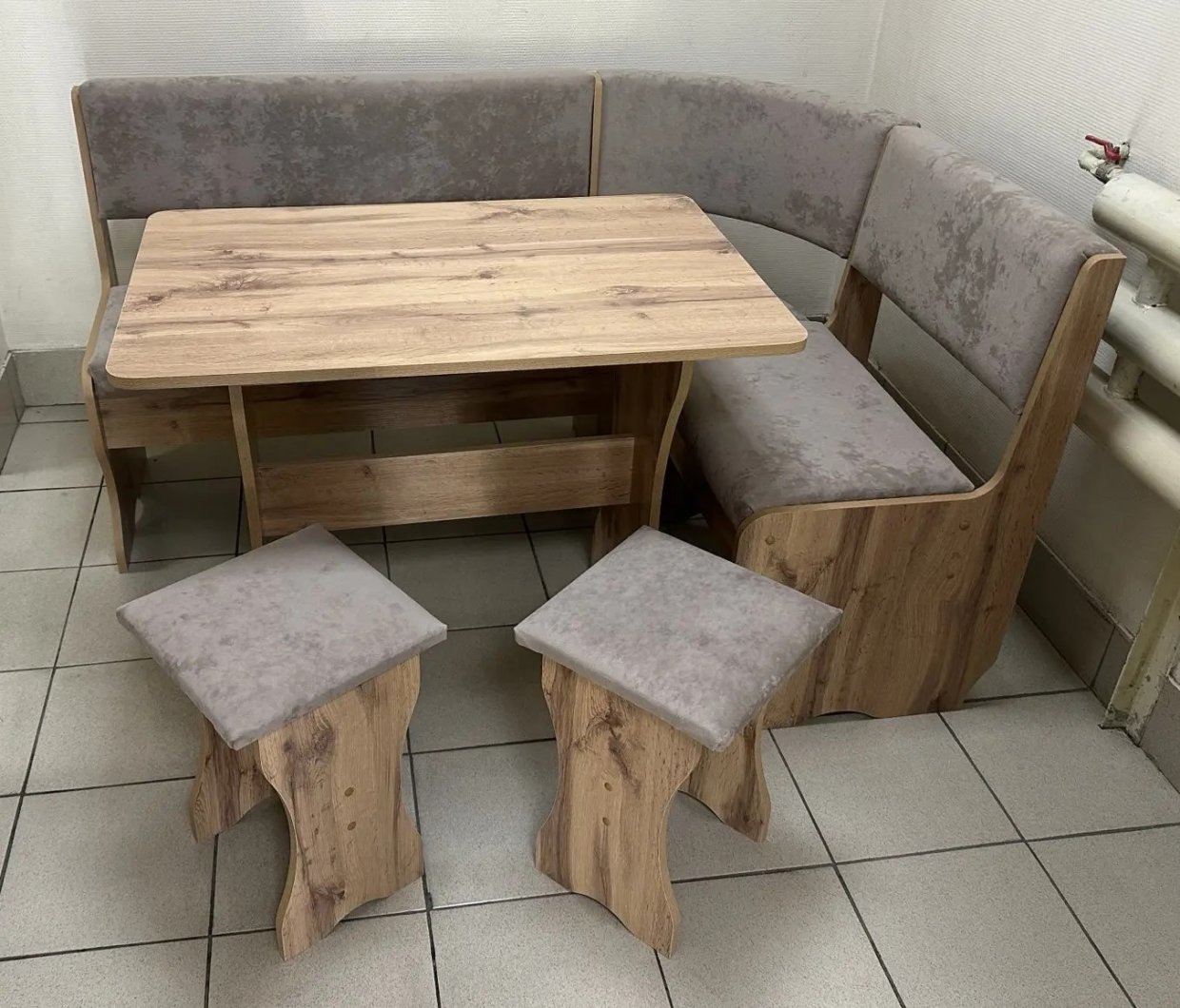 Кухонный уголок Миссия V велюр (дуб вотан) в Купино - mebel154.com