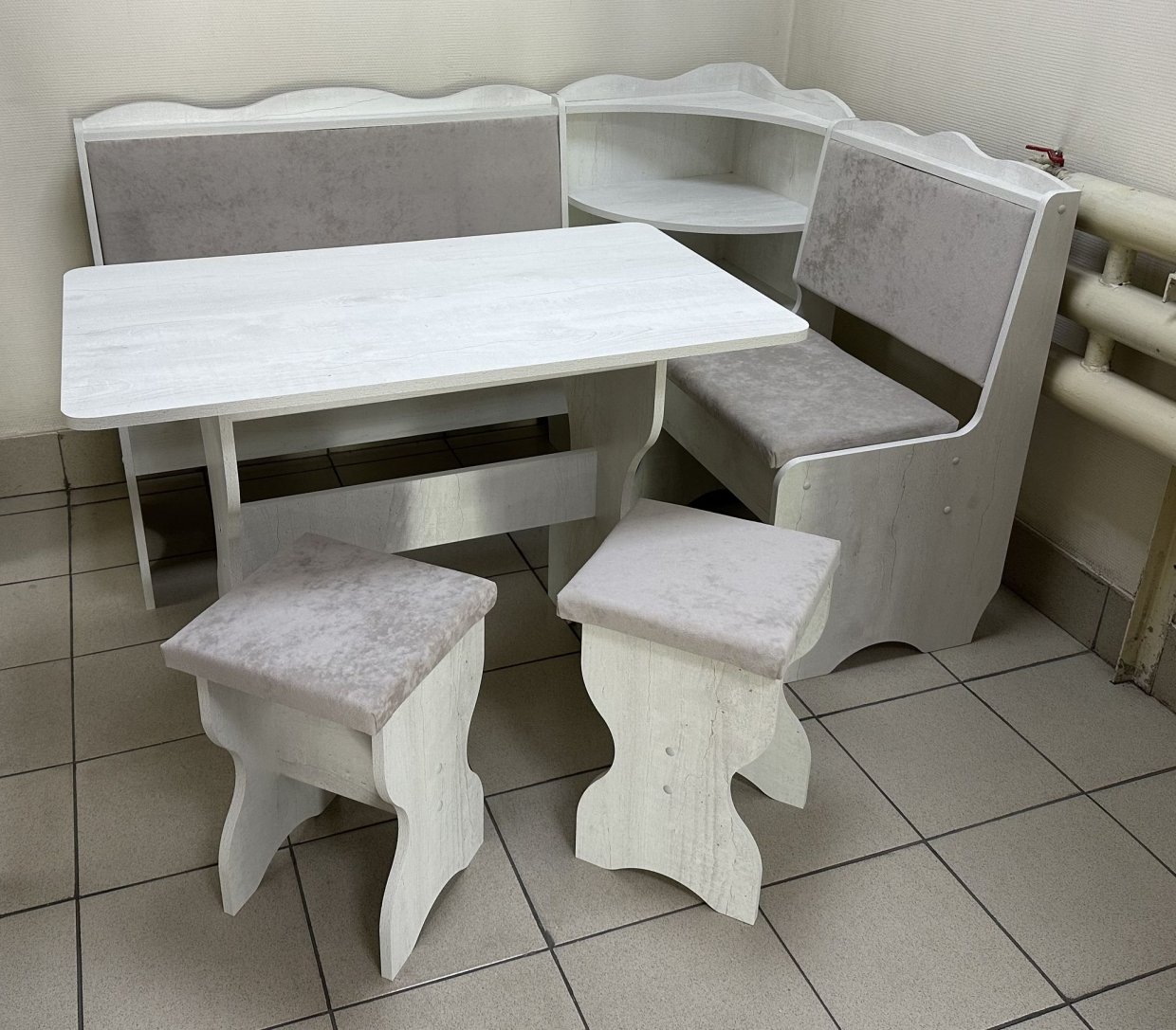 Кухонный уголок Миссия с полкой ткань в Купино - mebel154.com
