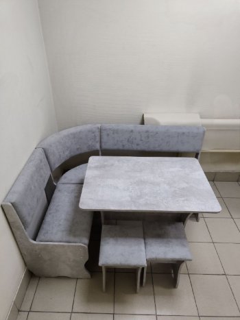 Кухонный уголок Миссия V велюр (цемент) в Купино - mebel154.com