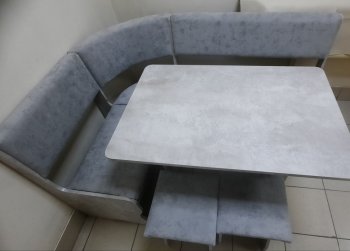 Кухонный уголок Миссия V велюр (цемент) в Купино - mebel154.com