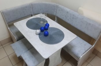 Кухонный уголок Миссия V велюр (цемент) в Купино - mebel154.com