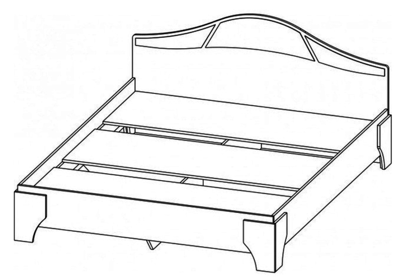 Кровать  1400 Лагуна-5(основание-щит) в Купино - mebel154.com