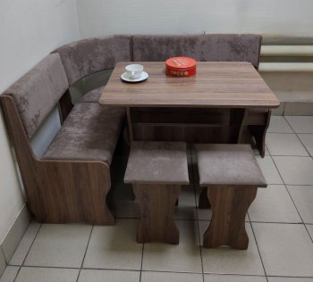 Кухонный уголок Миссия  V велюр(коричневый) в Купино - mebel154.com