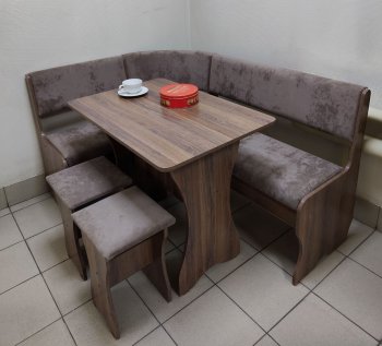 Кухонный уголок Миссия  V велюр(коричневый) в Купино - mebel154.com