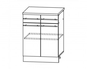 Квадро С2Я 600 шкаф нижний с ящиками в Купино - mebel154.com