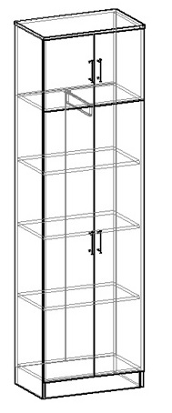 Машенька шкаф двухстворчатый комбинированный в Купино - mebel154.com