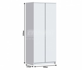Шкаф 2-х дверный Кито СБ-2309 Белый в Купино - mebel154.com