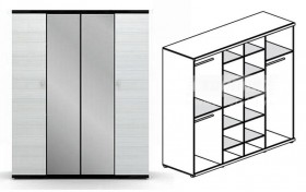 Шкаф 4-х дверный Гретта СБ-207 в Купино - mebel154.com