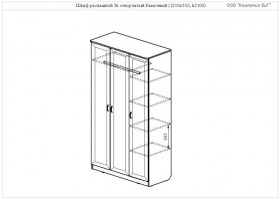 Шкаф распашной 3-х створчатый Рамочный в Купино - mebel154.com